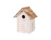 Wooden Nest for Birds (Permanent Fixation) 18 × 24 × 15 Cm/ 3 Cm, White
