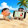 Держатель для телефона Crayon Shin-chan - Кавайная аниме фигурка, настольная подставка для телефонов, милая мультяшная модель для просмотра ТВ, коллекционный декор