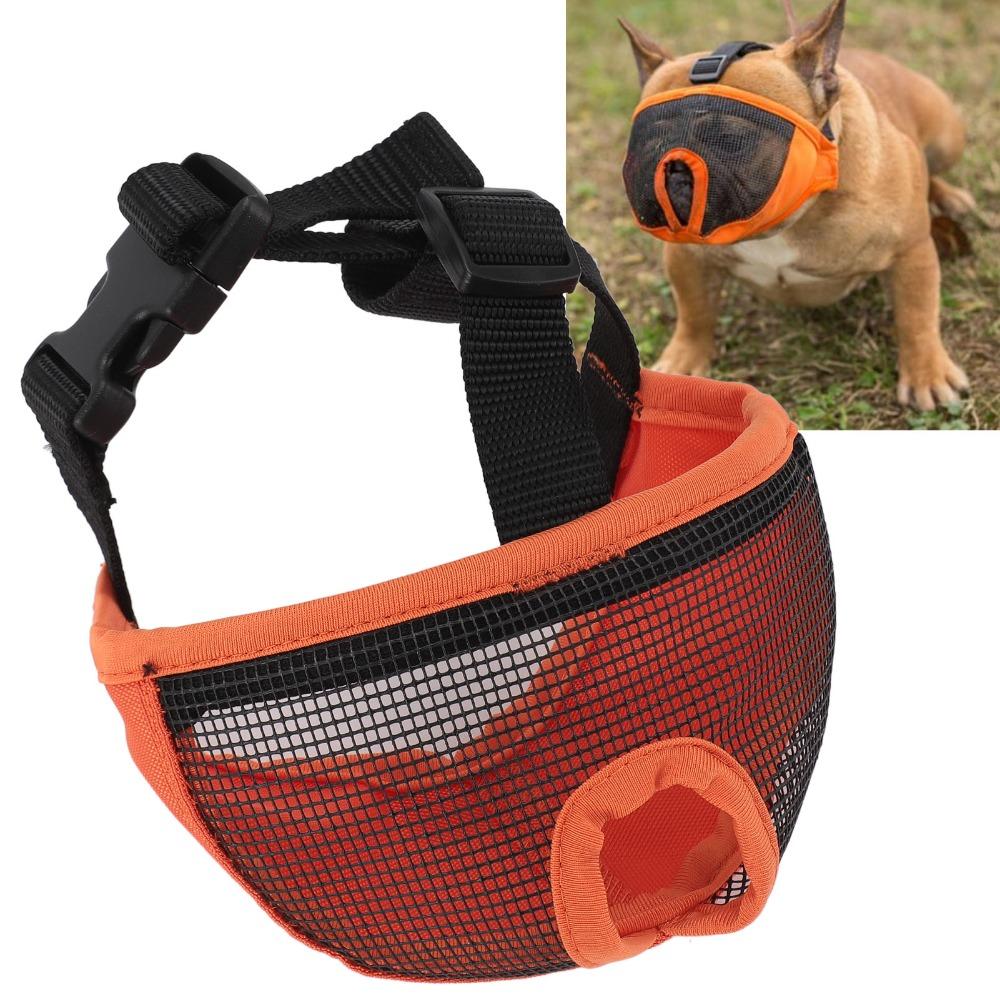 Breathable Dog Mouth Guard Adjustable Short Snout Dog Muzzle Flat Face Muzzle Bite Prevention