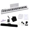 Carina Electronic Piano 88 Keyboard Keyboard Lightweight Slim Rechargeable Pedal Earphone MIDI Beginner (White)