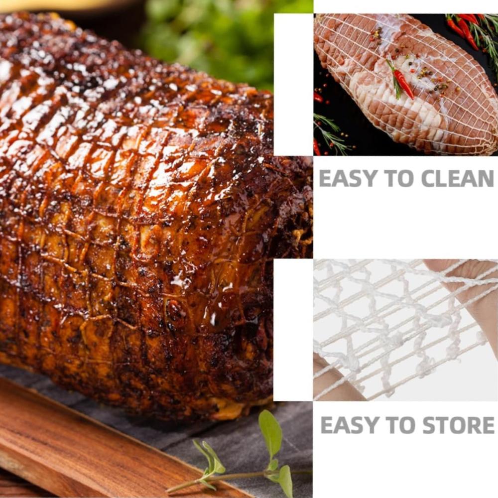 1 рулон 3 м Эластичная сетка для мяса Рулон Кухонная сетка для упаковки мяса для птицы, ветчины и говядины Вентилируемая Свежесть Домашние аксессуары