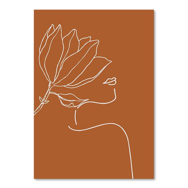 Абстрактные геометрические листья, линия, холст, картина в стиле бохо, современные постеры, настенная художественная печать, картина для спальни, гостиной, домашний декор