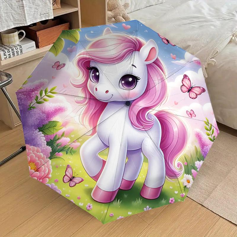 1PC Unicorn Fantasy Umbrella-8-Rib Reinforced Portable Folding Travel Suitable for All Seasons Outdoor Daily Use-J320
