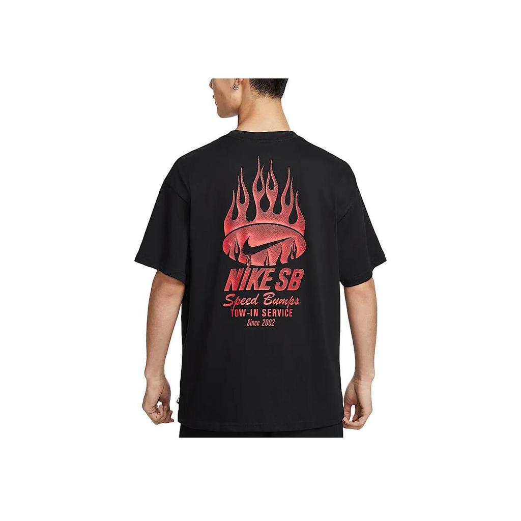 Nike SB Logo свободный крой футболка для скейтбординга мужские топы черные HJ0821-010