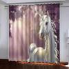 Bohemian Style Psychedelic Unicorn Horse 3D Thin Shading Polyester Semi Sunshade Curtain For Bedroom Living Room Hook Decor