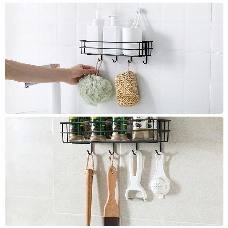 Bathroom Shower Shelf Hanging Black Metal