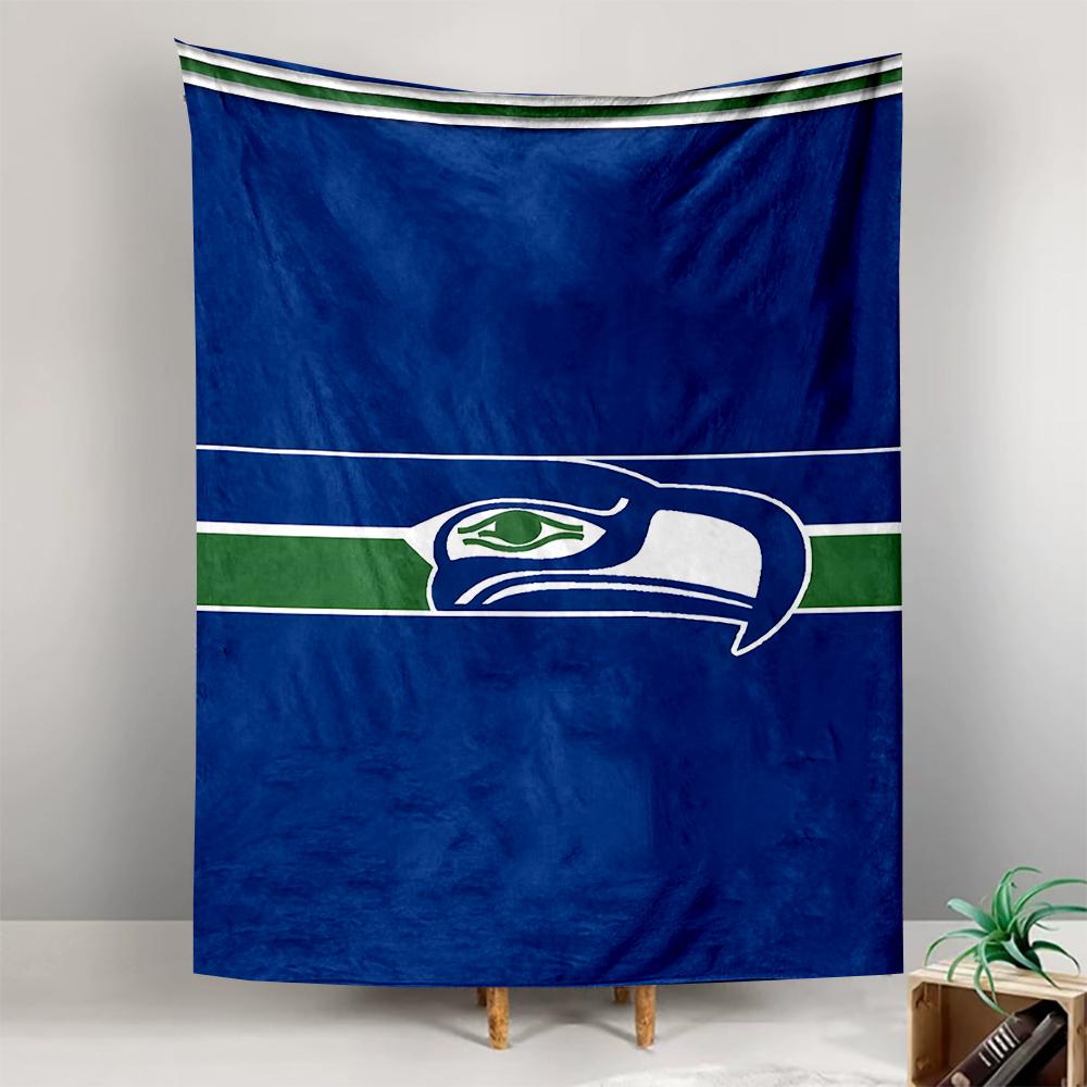 Tapestry Seattle Seahawks Logo Blue Green Stripes NFL Wall Hanging Football Fan Gift Decor