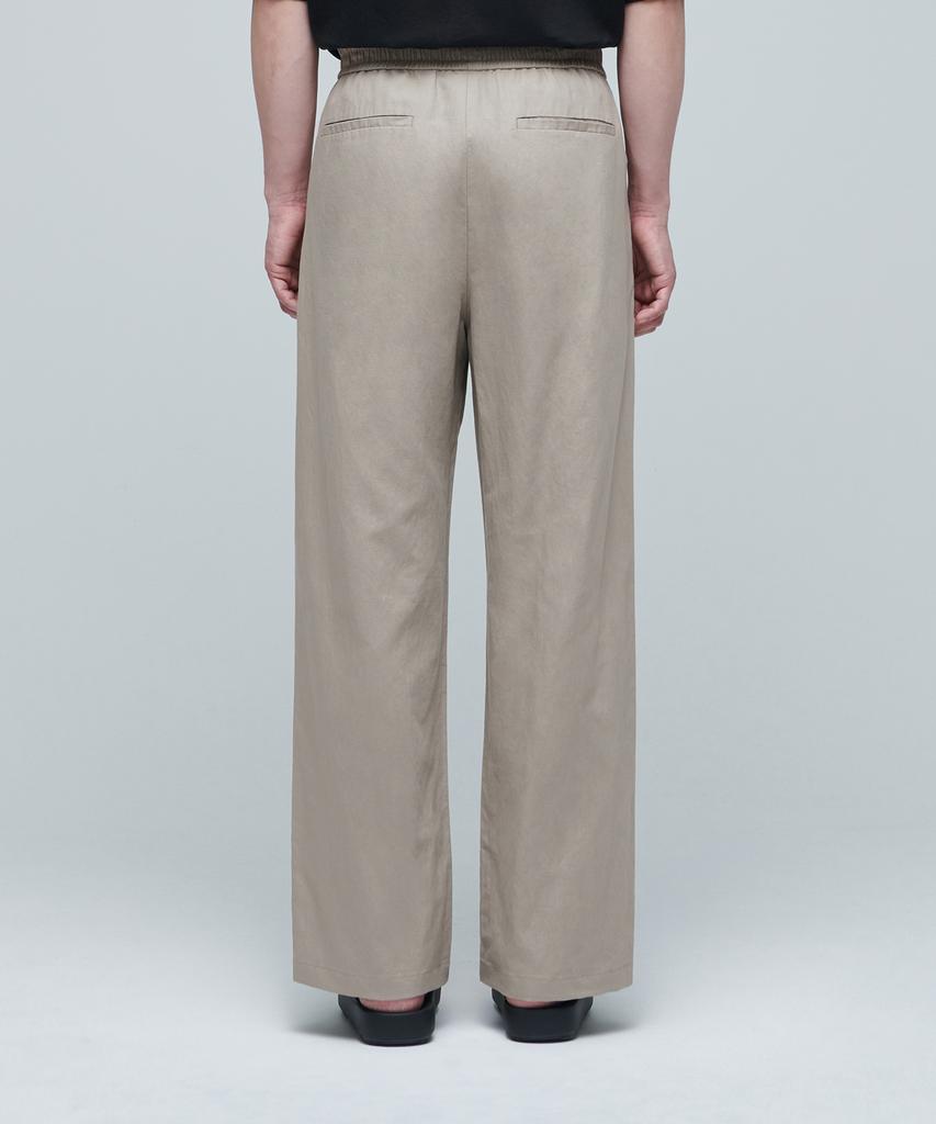 MUSINSA STANDARD Cotton Linen One-Pleat Wide Pants [Beige]