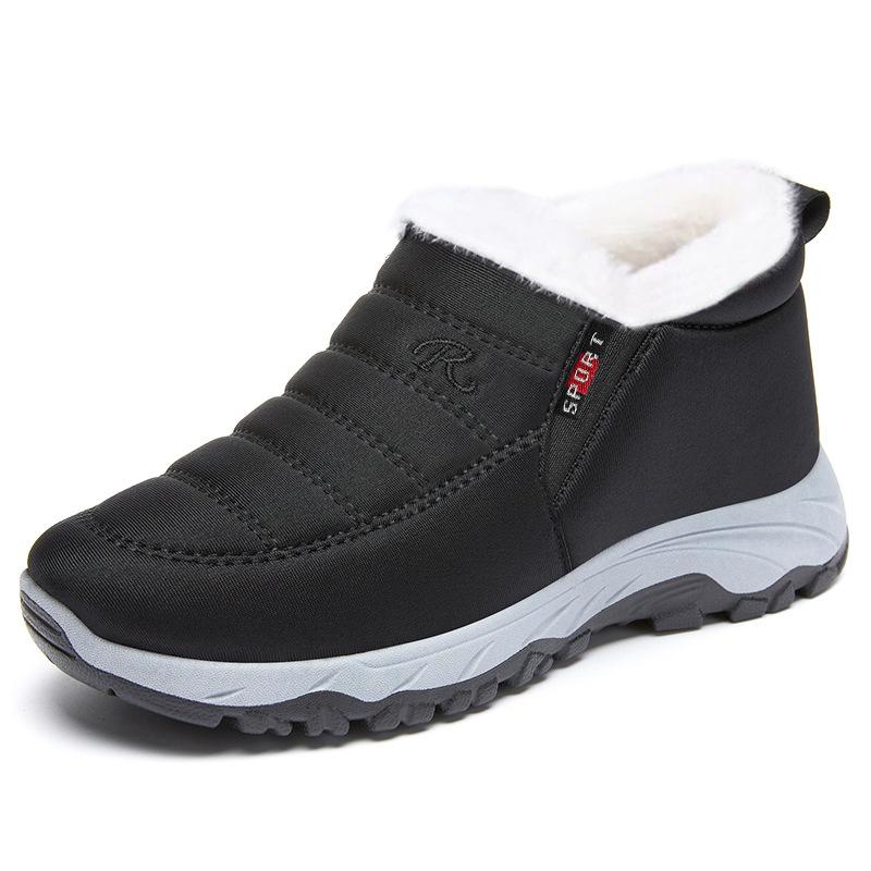 Зимние плюс бархатные толстые хлопковые туфли для мужчин и женщин, теплые зимние сапоги в одном стиле