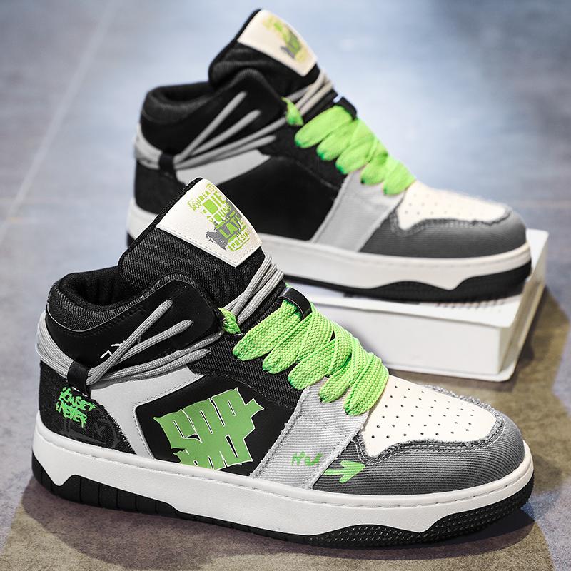 2024 Новые мужские повседневные спортивные туфли для осени и зимы, дизайнерские роскошные модные кожаные универсальные высокие туфли