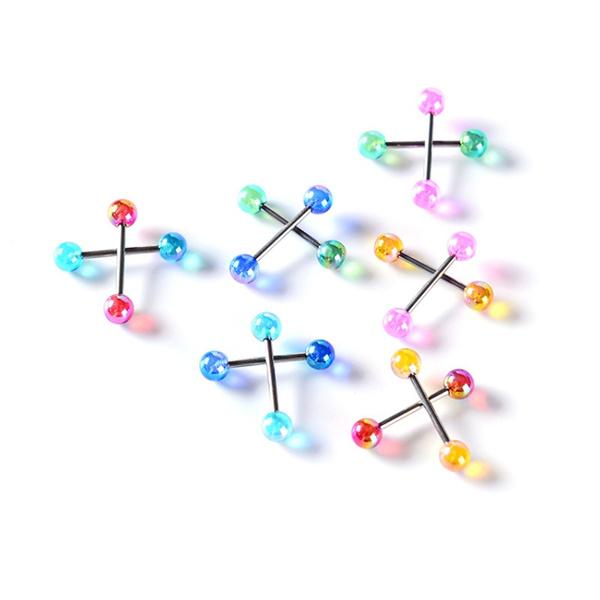 Хирургическая сталь, блестящий шарик для пирсинга языка, штанга, кольцо для языка, шпильки для тела, ювелирные изделия для пирсинга, для женщин и мужчин, пирсинг