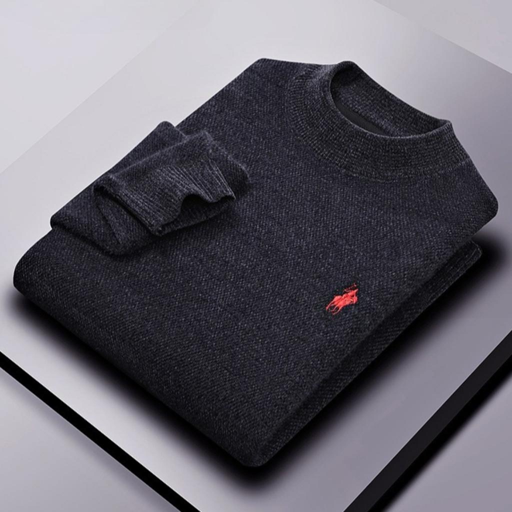 STORN High End Brand Velvet Sweater Men's New Designer Fashion Embroidery Winter Thick Warm Round Neck Knitted Pullover