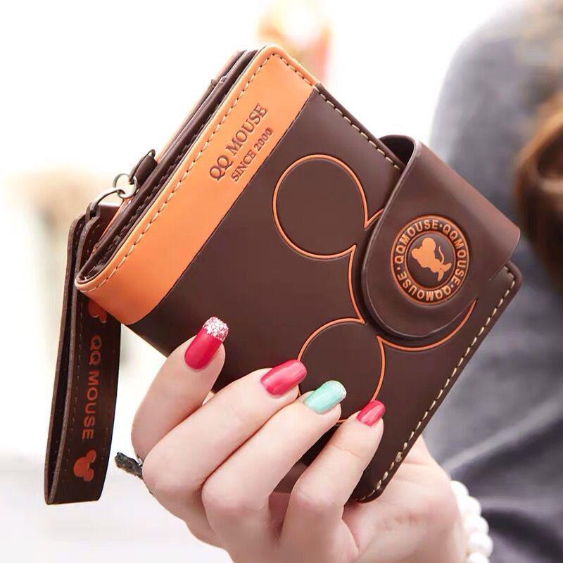 Korean Style 2025 PU Leather Cartoon Zipper Folding Wallet - Multifunctional Student Handbag & Coin Purse