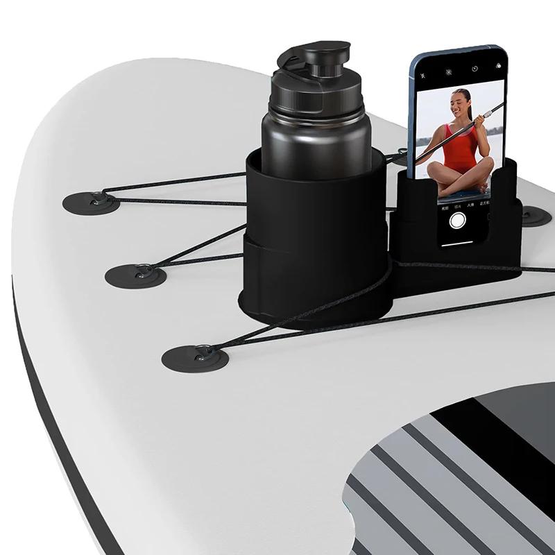 Universal Sup Water Bottle And Phone Holder 2 In 1 Silicone Cup Holder And Phone Mount For Paddle Board Kayak And Canoe