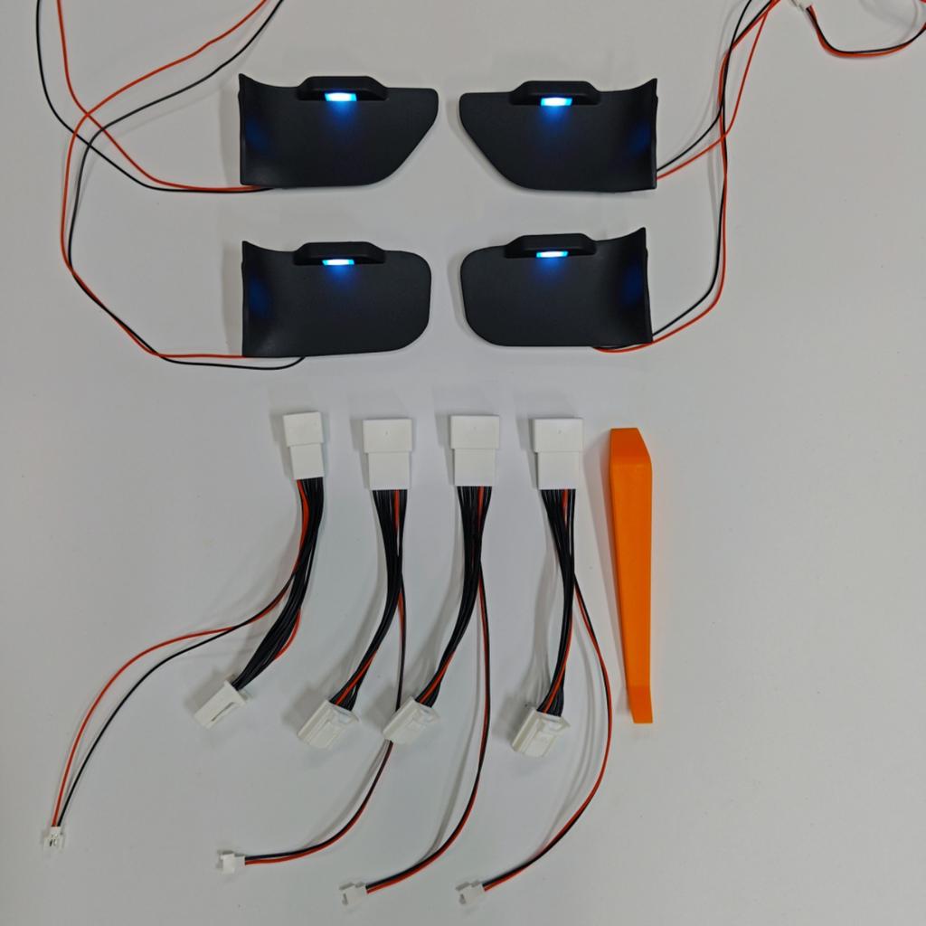 Suitable for 2024-25 Prado interior door handle lamp door bowl lamp ice blue dark blue white LED lamp non-destructive