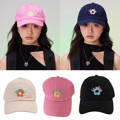 Бейсболки с вышивкой для женщин, кепка Snapback, мягкий верх, кепка с козырьком, модные солнцезащитные цветы, контрастные цвета, симпатичный головной убор