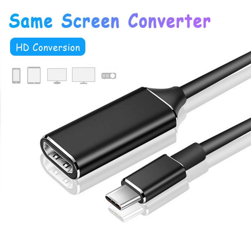 Usb 3.1 Type C в HDMI-совместимый преобразователь 4k Type C HDMI-совместимый адаптерный кабель, совместимый для
