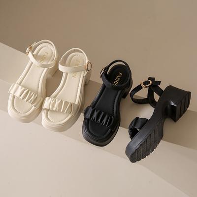 Удобные изящные и модные летние повседневные сандалии с пряжкой на щиколотке