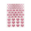 Stickers - Sequins - Pink Hearts - Several Sizes - 72 Units