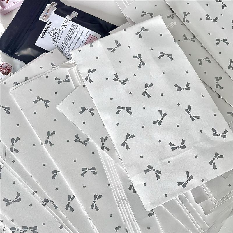 5 шт. простой серебряный высококачественный бант тиснение бумажный пакет подарочная упаковка сумка открытка из крафт-бумаги упаковка