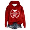 Women's Hooded Long Sleeve Printed Flannel Top Hooded Sweatshirt