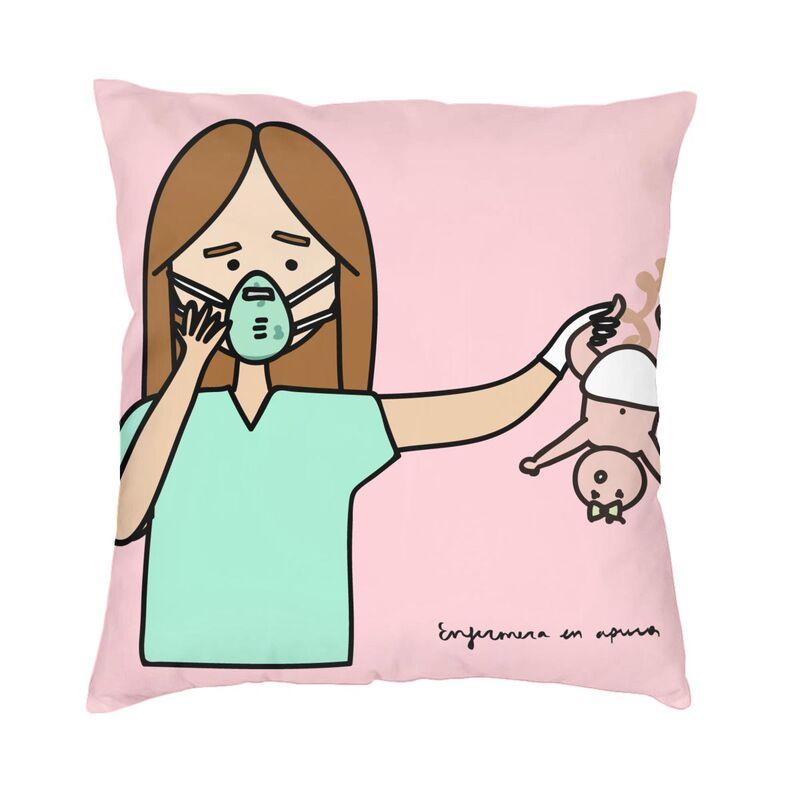 Enfermera En Apuros Nurse Medicine Cushion Cover 40x40cm Home Decor 3D Print Throw Pillow Case for Car Double Side