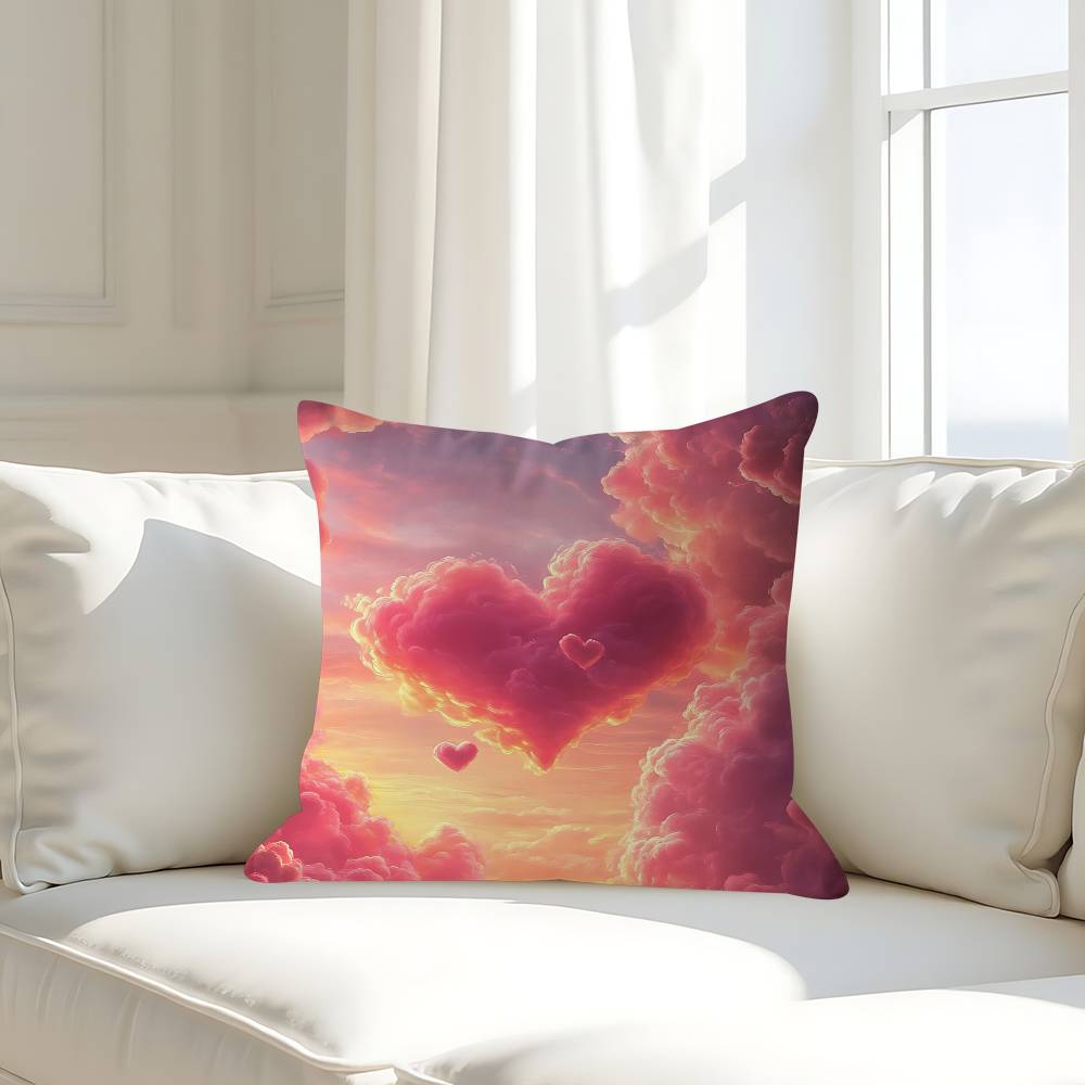 Art Sky Clouds Simple Pillow Case Removable Washable Cushion Cover – All-Season Soft Linen