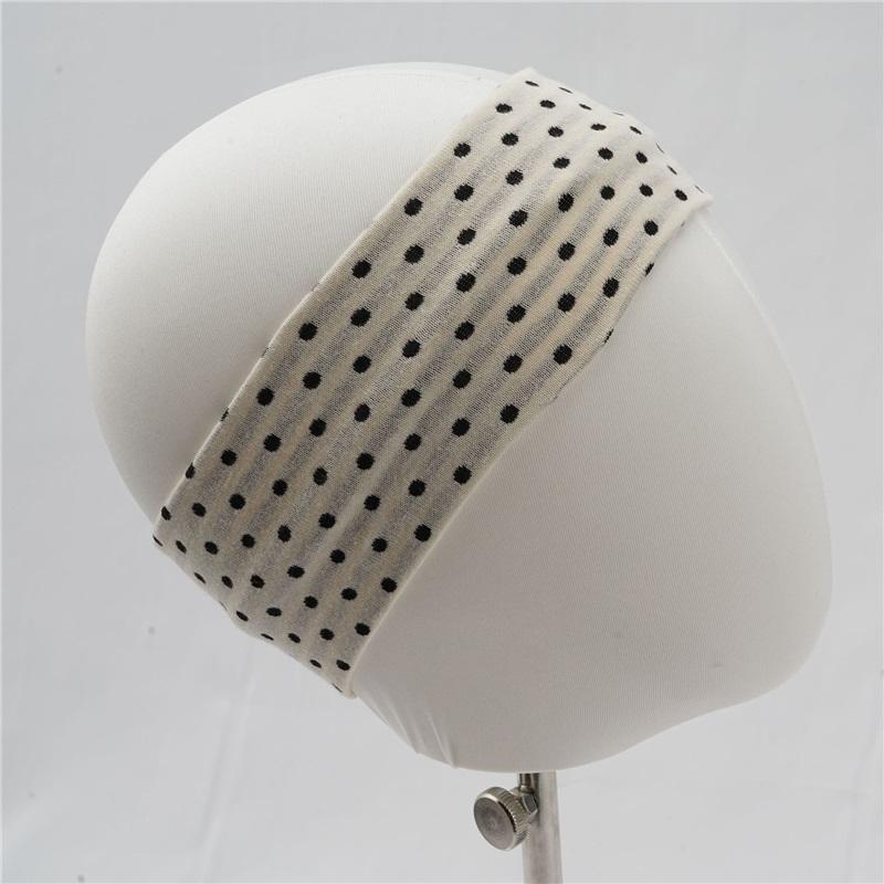Wave point versatile wide edge elastic knitted fabric headband for women