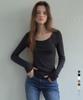 CITTA Contrast Stitch Soft U-Neck Long Sleeve T-Shirt_Ctt393(8Color) (A Type)