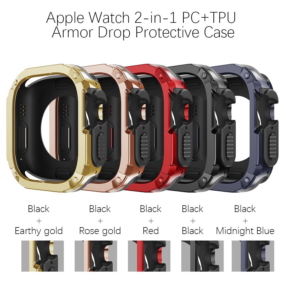 Чехол 2 в 1 для Apple Watch Series 10/9/8/7/SE/6/5/4 Ultra 46 мм 42 45 40 44 49 мм TPU + PC Ударопрочный Защитный Бампер для iwatch
