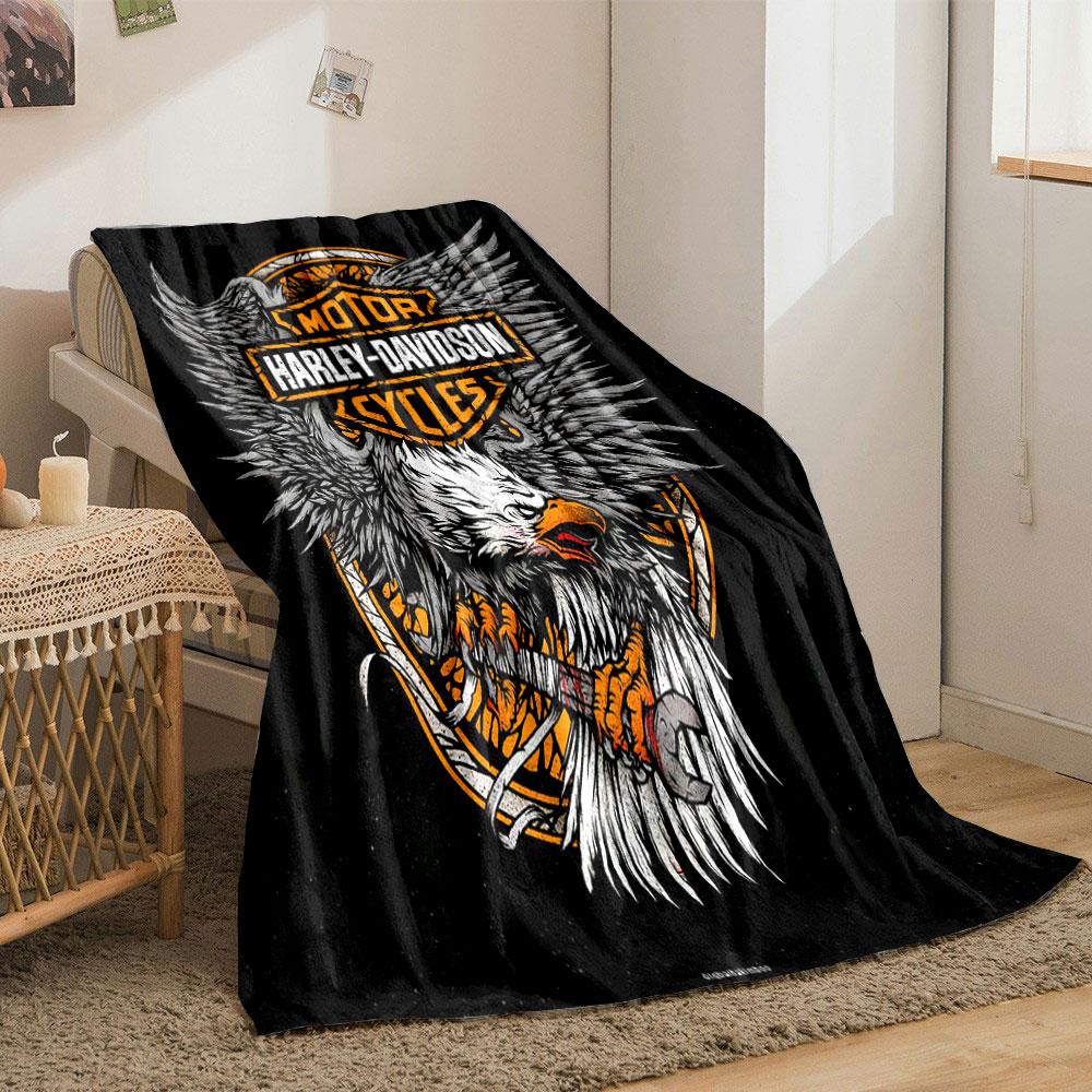 Плед Harley Davidson Орел Гаечный ключ Плед для спальни Плед для гостиной Диван обеденный перерыв Мягкий Уютный плед для друга Фестиваль Подарок