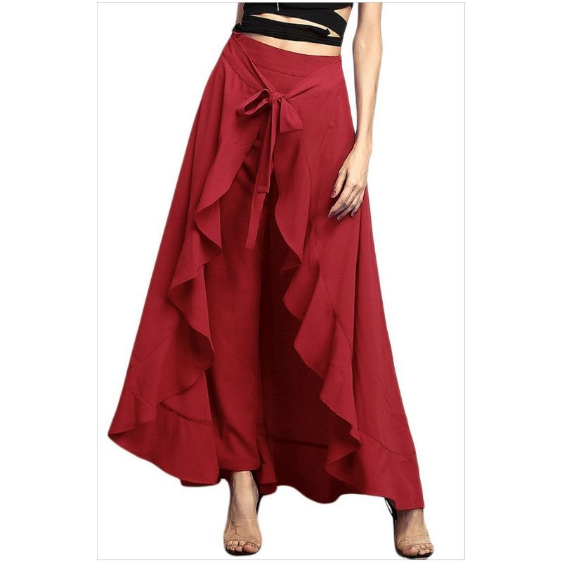 Spring and Autumn Women's Pant Plus Size Skirt Large Size High Waisted Wide Leg Pants High Waisted Trousers