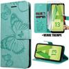 Protective Case for Samsung Galaxy A13 5G - Green - Butterfly Pattern + 2 Tempered Glass