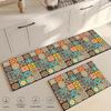 Retro Kitchen Rugs Non-Slip Absorbent Bedroom Luxury Entrance Doormat Washable Anti Fatigue Carpet Long Large Waterproof Mat