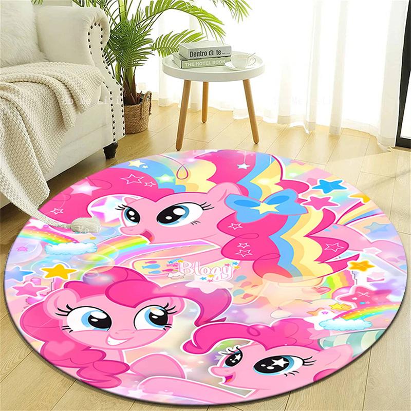 1pc My Little Pony2 Design Printed Area Round Carpet for Bedroom Living Room Home Decor Rugs Mat Non Slip Mat Rug for Bedside