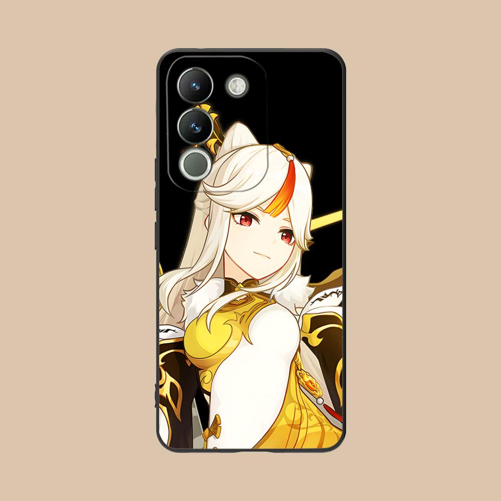 Игровой чехол GI Ningguang Матовый ТПУ Чехол для мобильного телефона для VIVO Y77 76 75 74 73 72 58 56 55 51 50 38 36 Y19 Y18 Y03 Y01 5G Цветная крышка