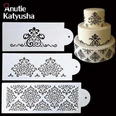 3 шт./компл., трафарет для свадебного торта, границы, необычные формы, инструменты для украшения торта, спрей, художественные формы для шоколада, инструмент для выпечки кондитерских изделий