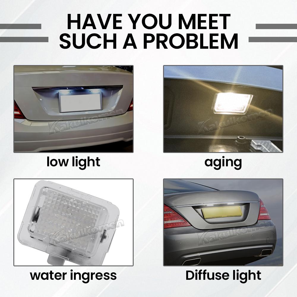 Error Free Car LED Number License Plate Light Lamp Kit for Mercedes C-Class W204 S204 E-Class W212 S212 C207 CL-Class C216 W211 License Plate Lights