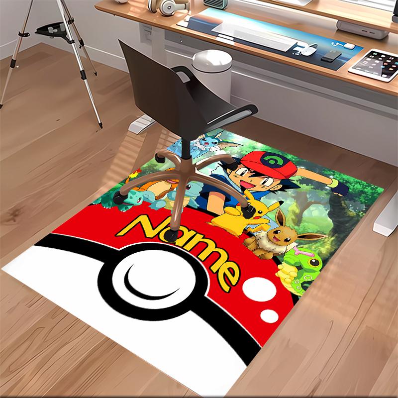 Custom personalization Pokémon Ash and Pikachu Print Area Rug - Soft, Washable Non-Slip Indoor Mat,Living Room,Home&Office Decorative Rug