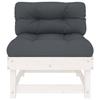 VidaXL Center Sofa with Cushions White Solid Pine Wood, Garden Sofa, Garden Seat, Outdoor Seat, Sofa 825430