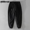 American Cargo Pants Autumn Pure Cotton Comfortable Casual Men Pants Elastic Waist Black Ankle Tied Pant Vintage Men Trousers