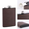6/8oz Portable Hip Flask Brown Leather Covered Stainless Steel Flask for Alcohol Whiskey Flasks Man Gift