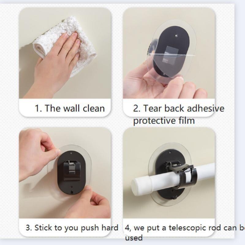 2 шт. Самоклеящиеся крючки Неперфорированные зажимы для карниза Крючки Вешалки для карниза для душа Бытовые фиксирующие зажимы-вешалки