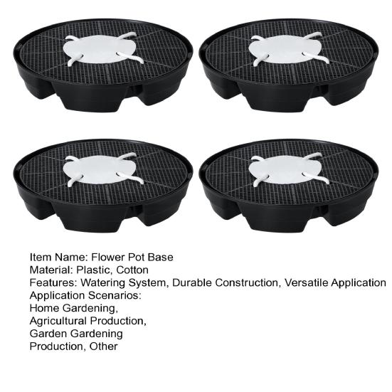 4Pcs Flower Pot Base Self-Watering Tray Set Elevated Plant Panels with Mesh Holes Prevent Over/Under Watering Plant Tray