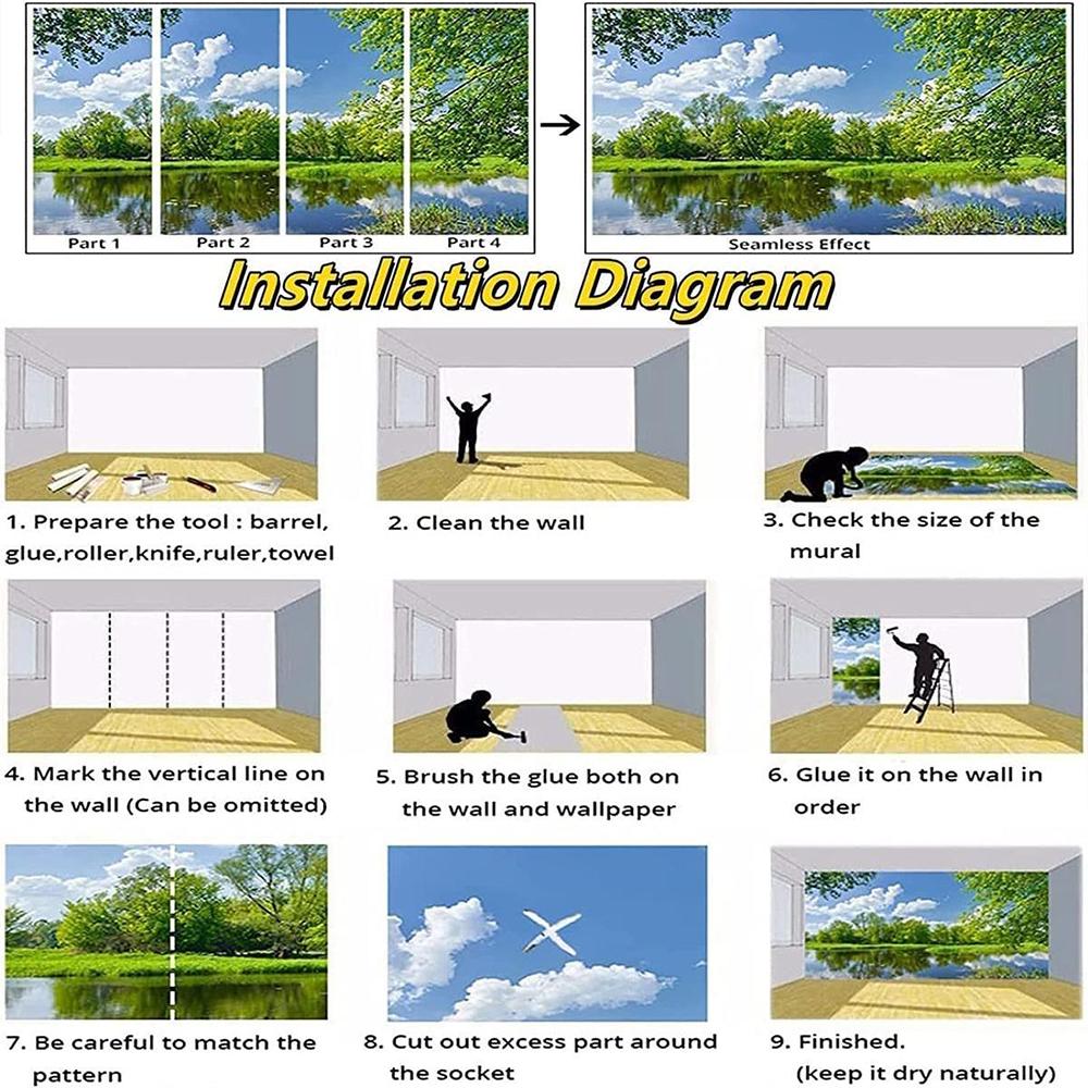 Blue Sky Wallpaper White Clouds Mural Sunshine Seagull Ceiling Wall Mural Living Room Bedroom Wallpaper