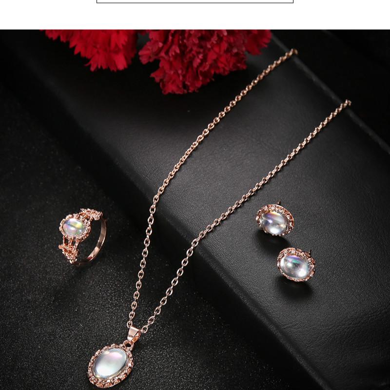 Ослепительный комплект ювелирных изделий из драгоценных камней, изысканный комплект ожерелья и колец для женщин