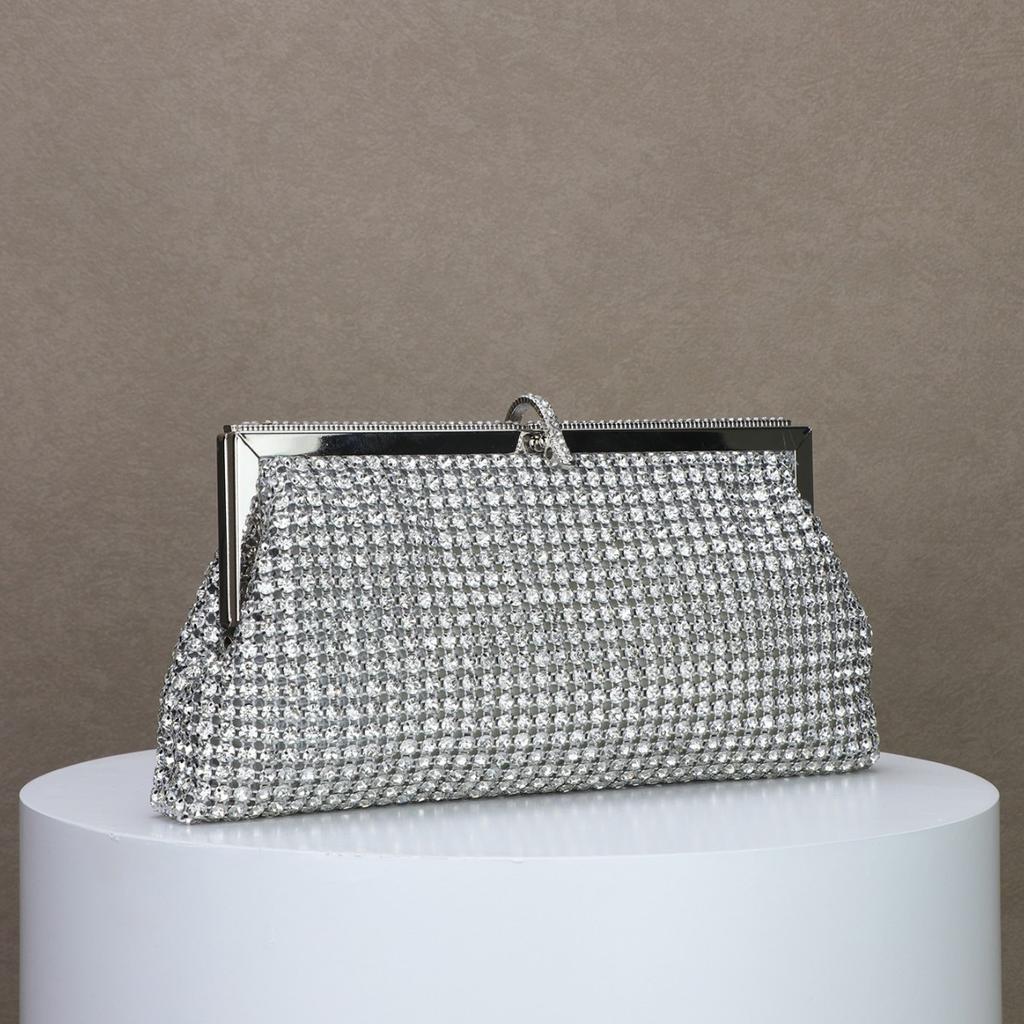 2026 Dinner bag handmade rhinestone button evening bag clutch bag banquet bag diamond dinner bag