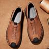 Обувь ручной работы из коровьей кожи в стиле ретро, ​​мужские лоферы, модная повседневная обувь, мужские мокасины на плоской подошве, мужская обувь из кожи