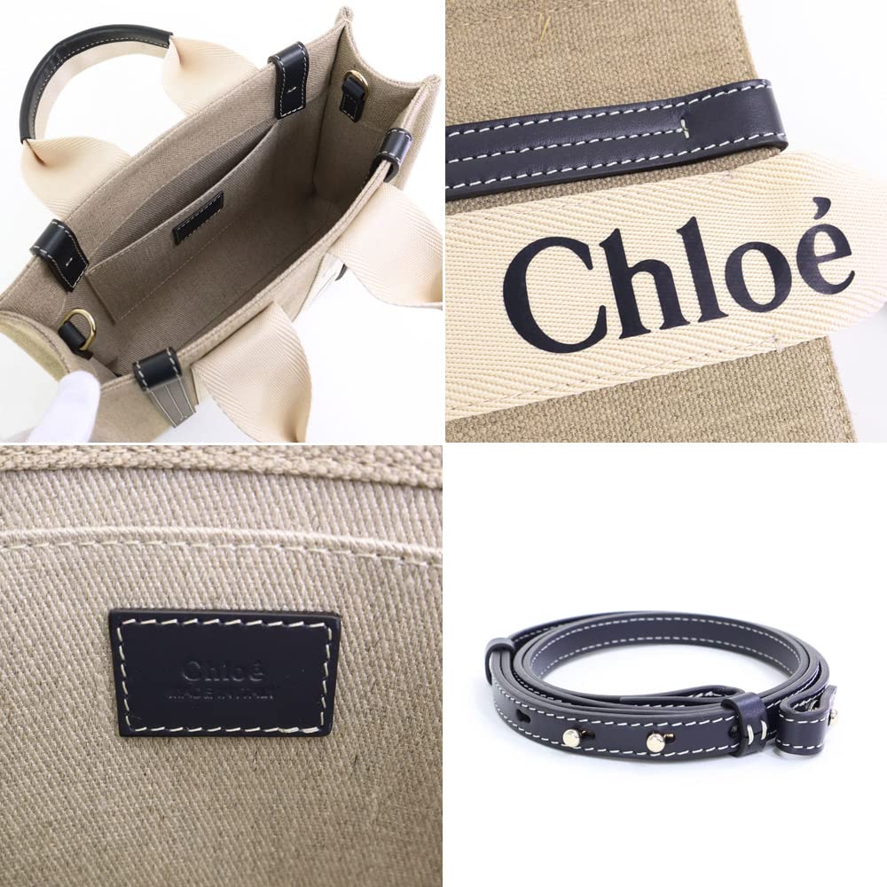 Tote Bag Shoulder Bag Woody Small 2WAY Mini Bag Beige Black Ladies CHC22AS397I26 91J [Chloe] [Item]