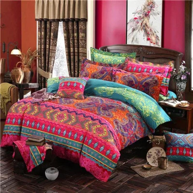 Bohemian Mossaic Ethnic Vintage Bed Linen Set King Queen Full Twin Size Duvet/Doona Cover Set